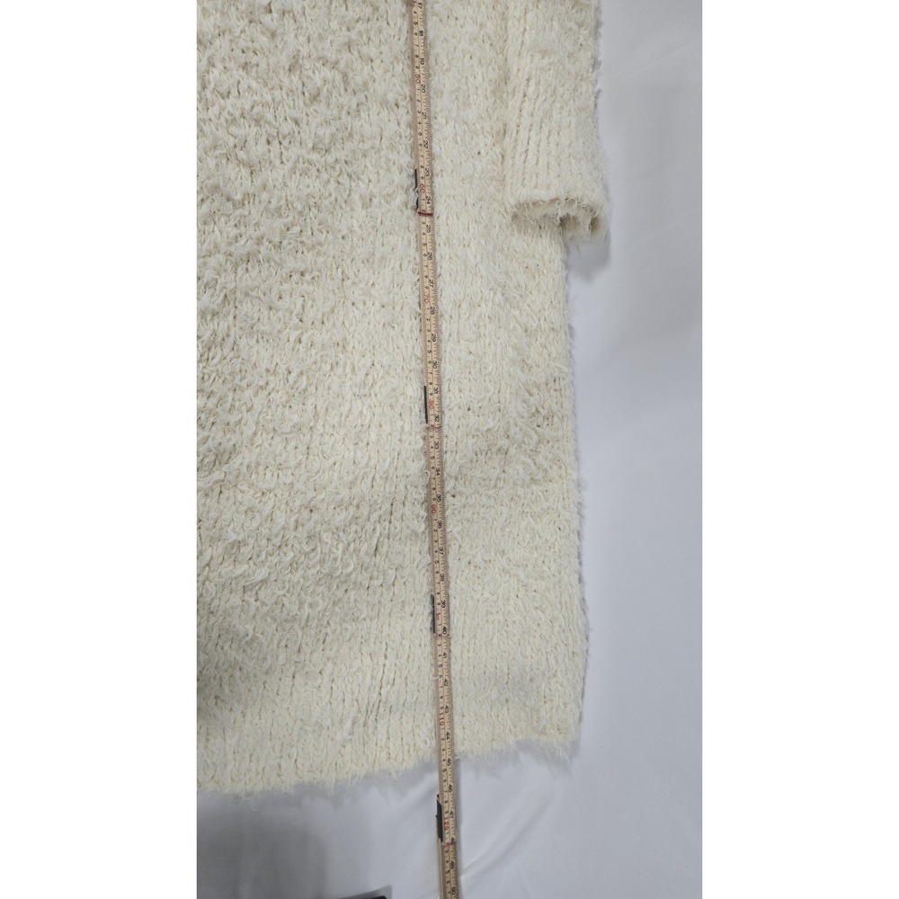 Free People Long Fuzzy Cardigan Size LG Wool Blend Festival Jacket - Picture 9 of 14